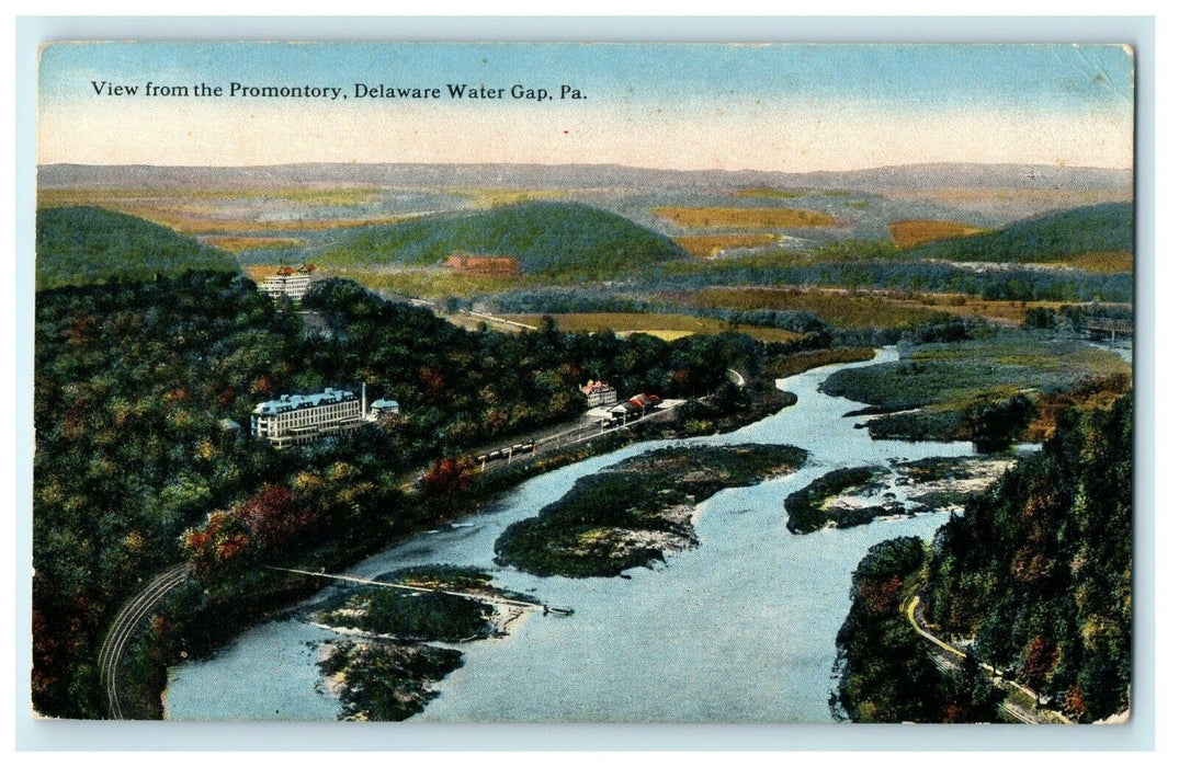c1910 View From The Promontory Delaware Water Gap Pennsylvania PA Postcard