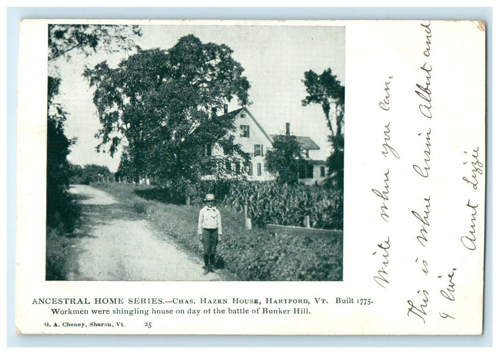 c1905 Ancestral Home Series Chaz Hazen House Hartford Vermont VT Postcard