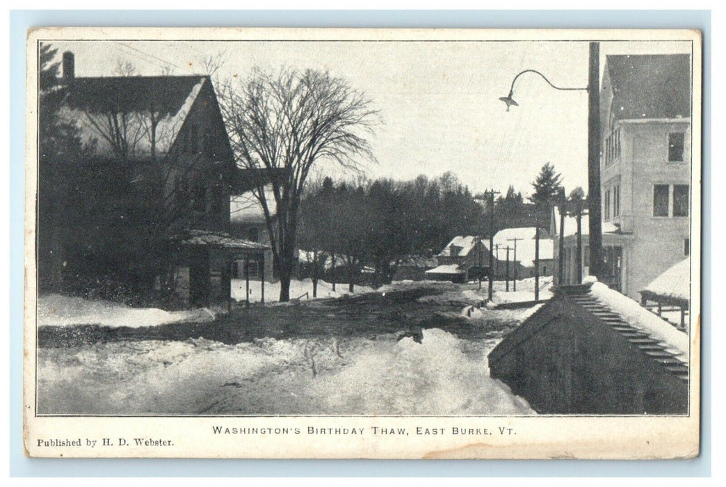 c1910 Washington's Birthday Thaw East Burke Vermont VT Antique Postcard