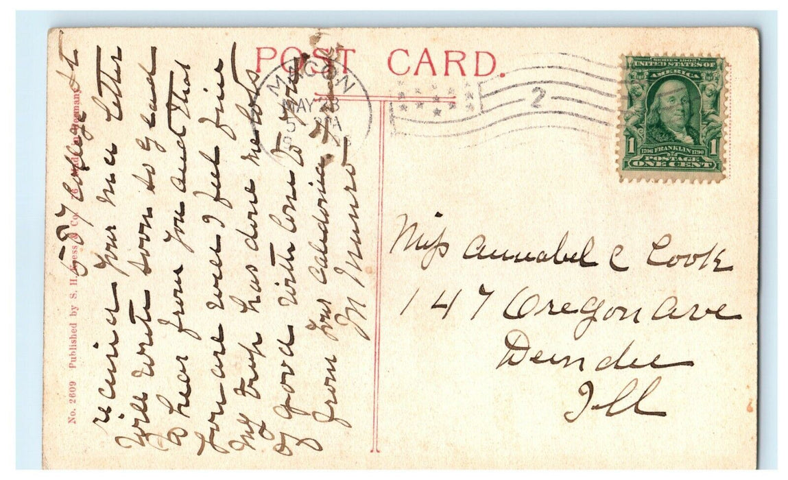 1906 Electrical Posts in College Street, Macon Georgia GA Antique Postcard