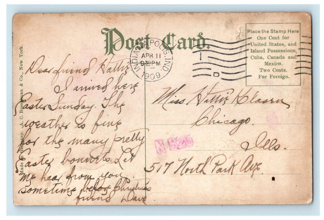 1909 White River at Broad Ripple, Indianapolis, Indiana IN Postcard