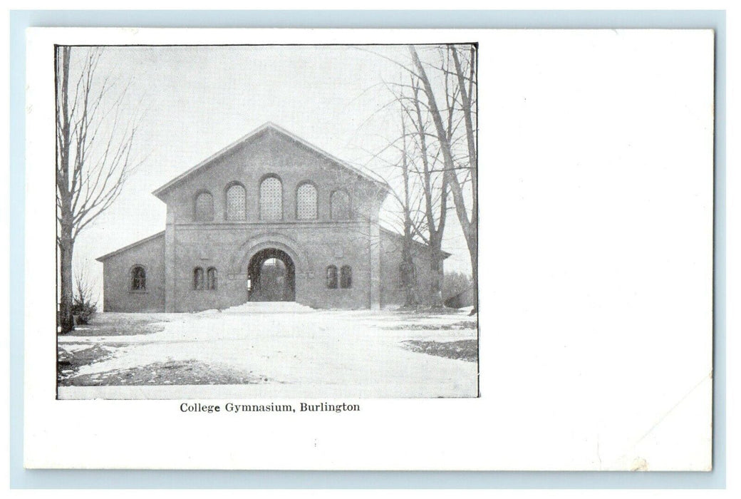 1901 College Gymnasium, Burlington Vermont VT Antique Unposted Postcard