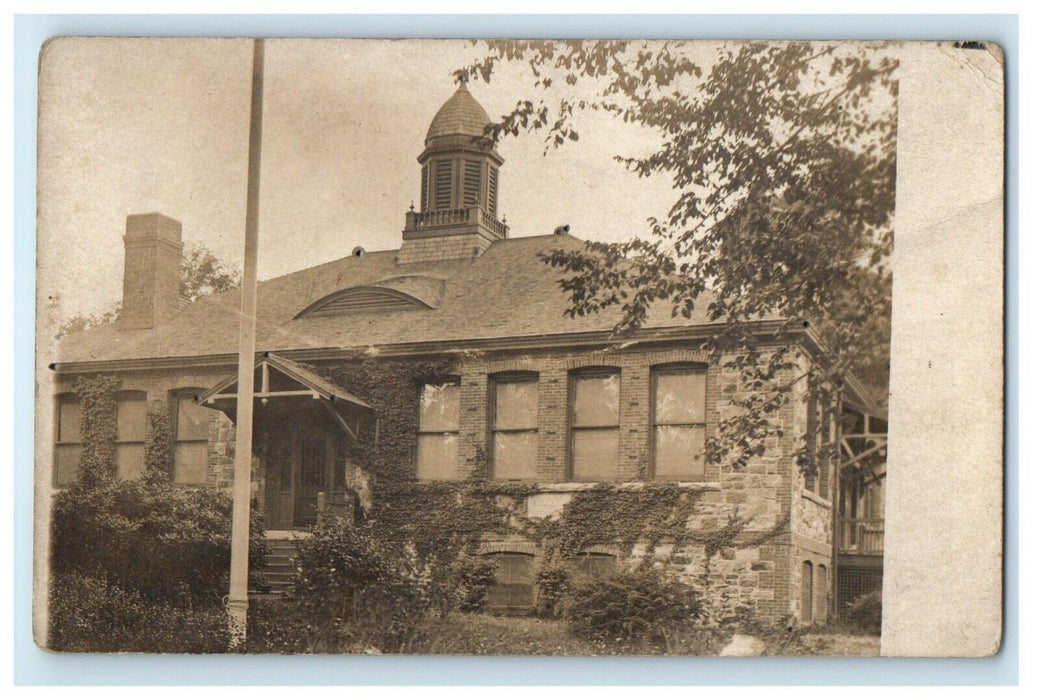 c1905 School Library Brimfield Brockton Massachusetts MA RPPC Photo Postcard