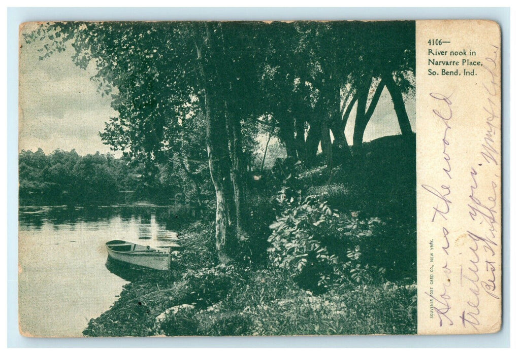 1905 River Nook in Narvarre Place, South Bend Indiana IN Postcard