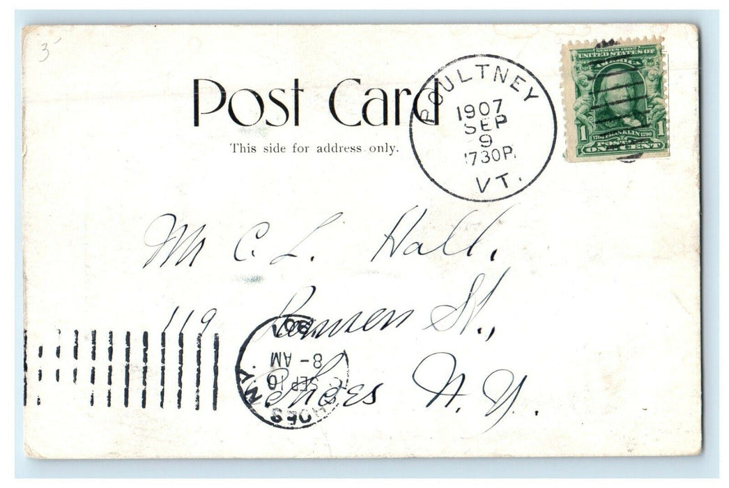1907 Chapel, T.C.A. Poultney, Vermont VT Antique Posted Postcard