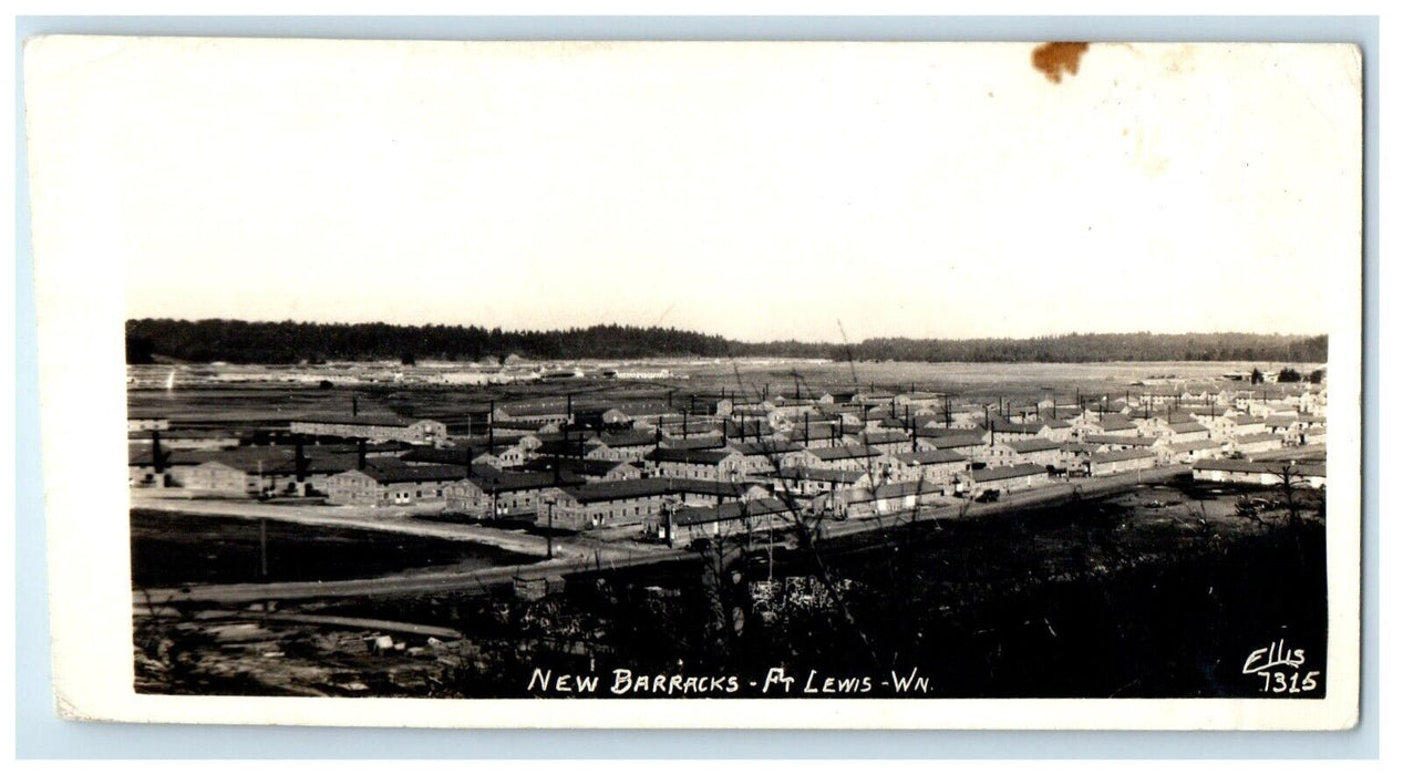 Bird's Eye View Of New Barracks Fort Lewis Washington WA RPPC Photo Postcard