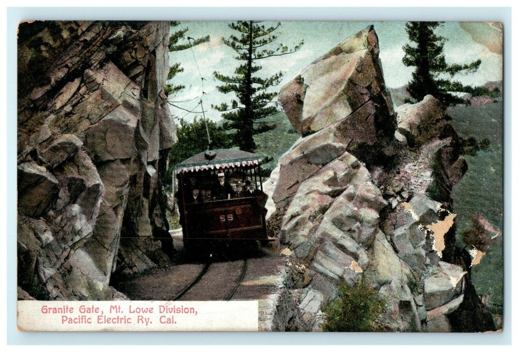 1910 Granite Gate, Mt. Lowe, Pacific Electric Railroad California CA Postcard