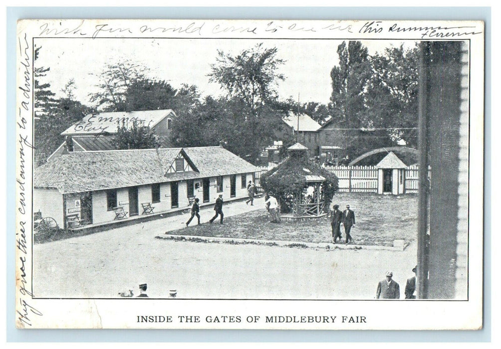 1912 Inside The Gates Of Middlebury Fair Vermont VT Advertising Postcard