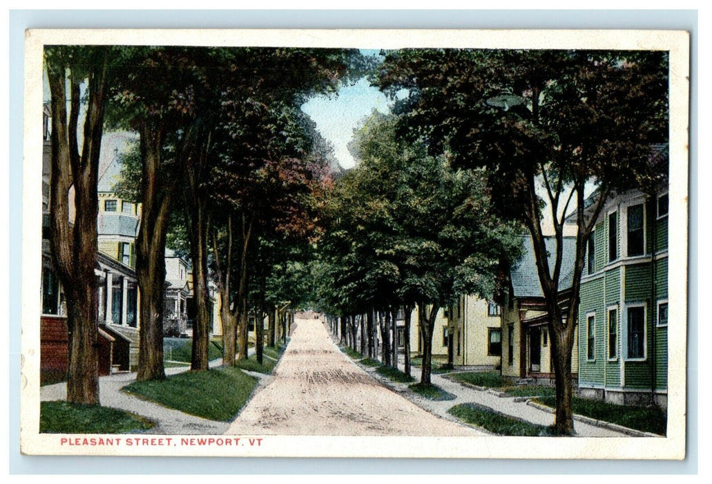 1918 Pleasant Street, Newport, Vermont VT Antique Posted Postcard