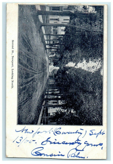 1905 Second Street Looking North, Newport, Vermont VT Antique Posted Postcard