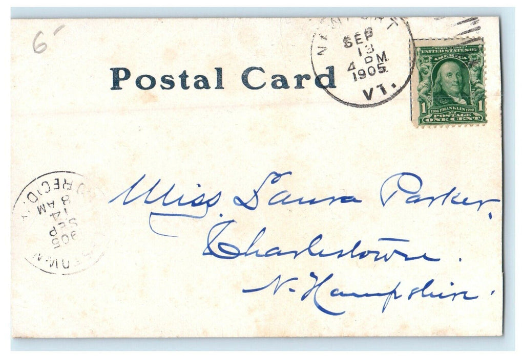 1905 Second Street Looking North, Newport, Vermont VT Antique Posted Postcard