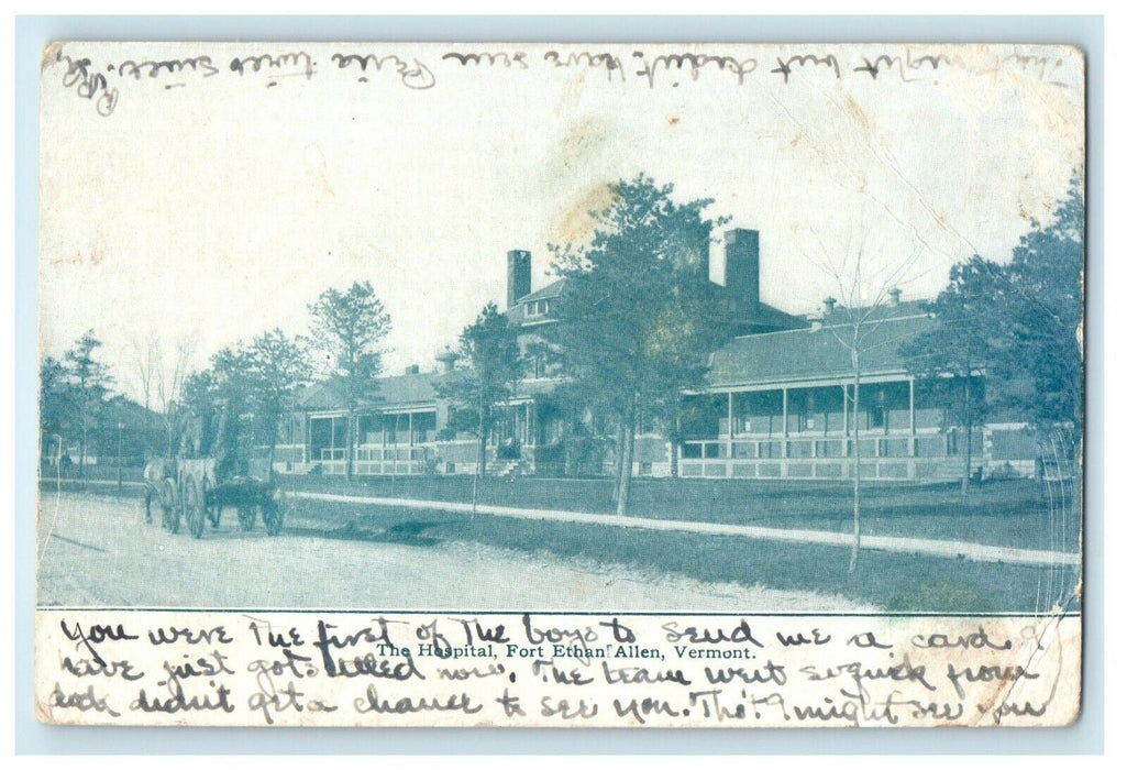 1906 The Hospital Fort Ethan Allen Vermont VT Posted Antique Postcard