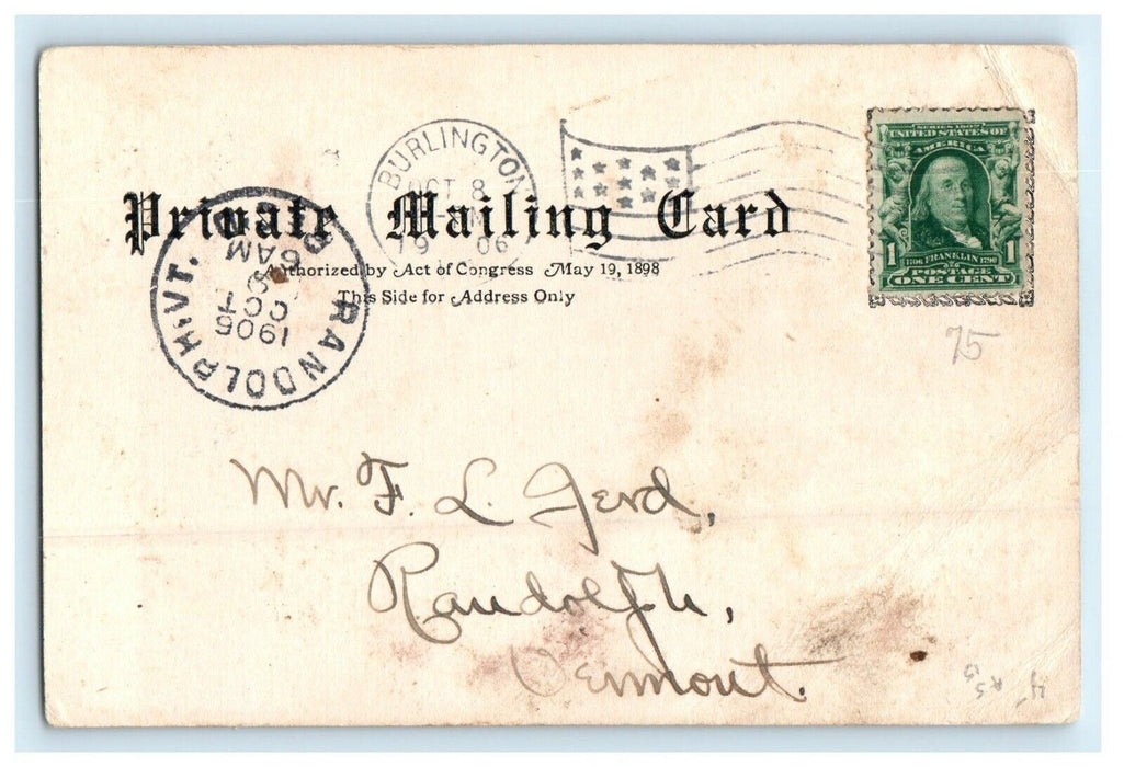 1906 The Hospital Fort Ethan Allen Vermont VT Posted Antique Postcard