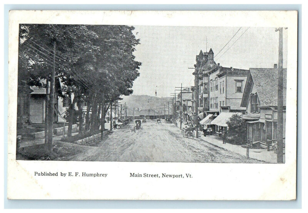 1913 Main Street View, Newport, Vermont VT Antique Posted Postcard