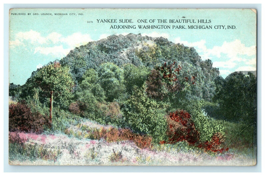 1910 Yankee Slide, Adjoining Washington Park, Michigan City, Indiana IN Postcard