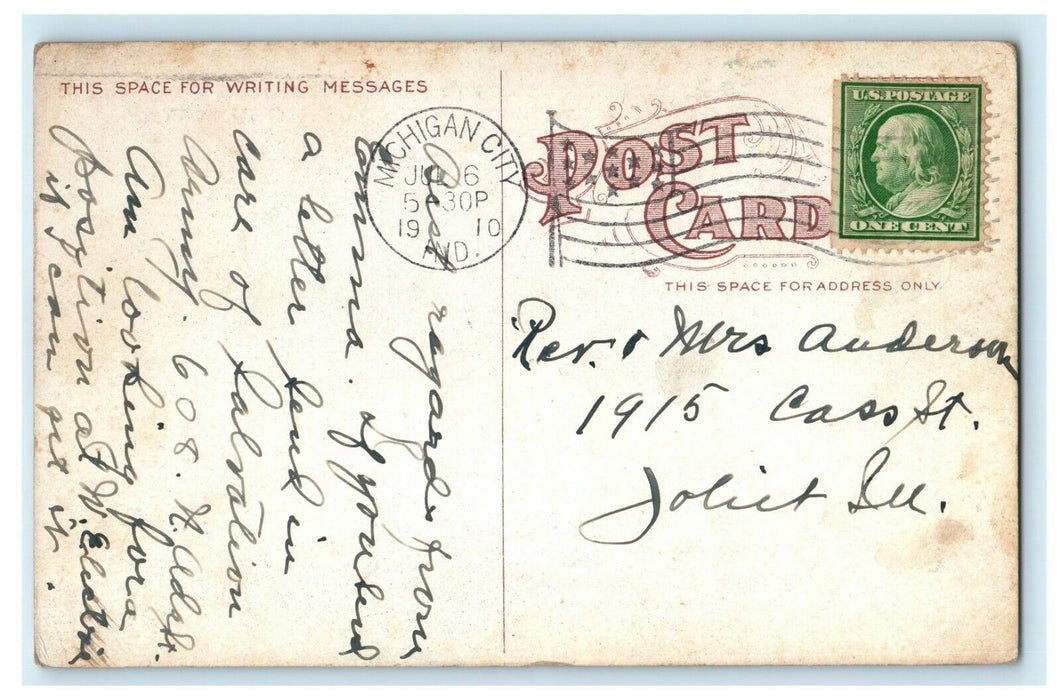 1910 Yankee Slide, Adjoining Washington Park, Michigan City, Indiana IN Postcard