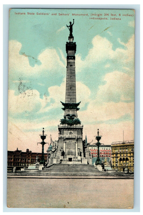 1910 Soldiers and Sailors Monument Indianapolis Indiana IN Postcard