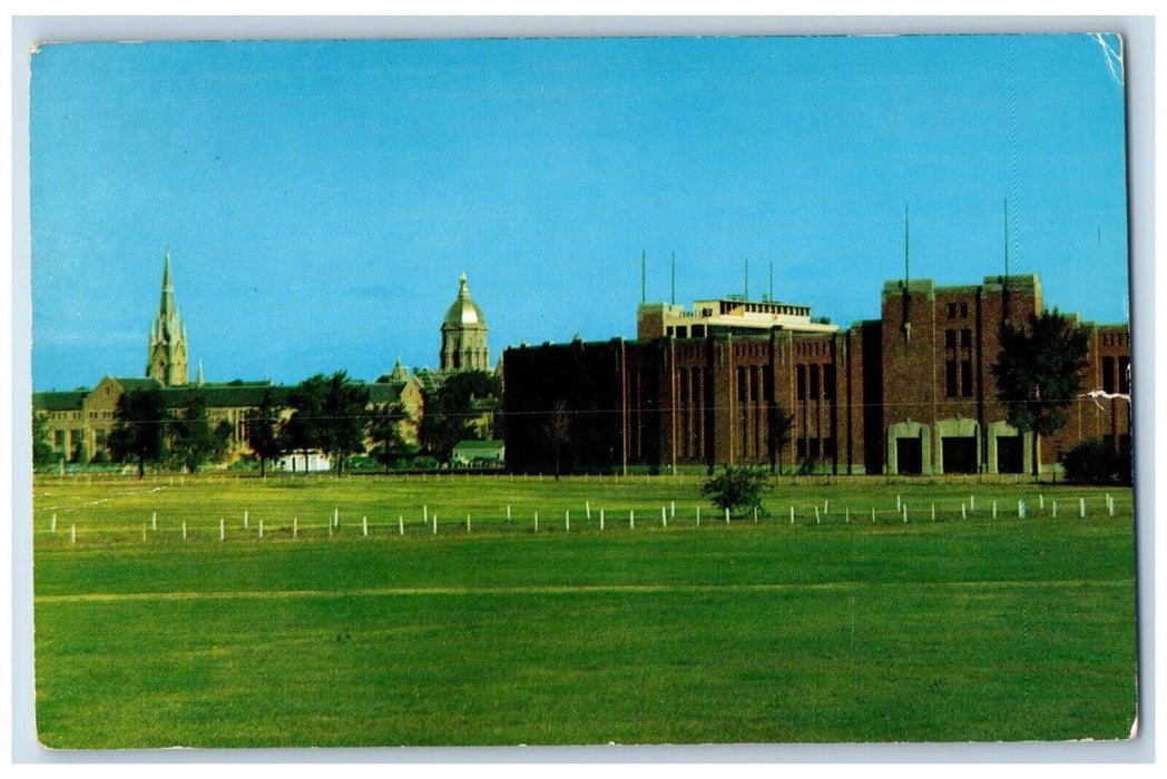 1956 Notre Dame Stadium Fighting Irish Indiana IN Posted Vintage Postcard