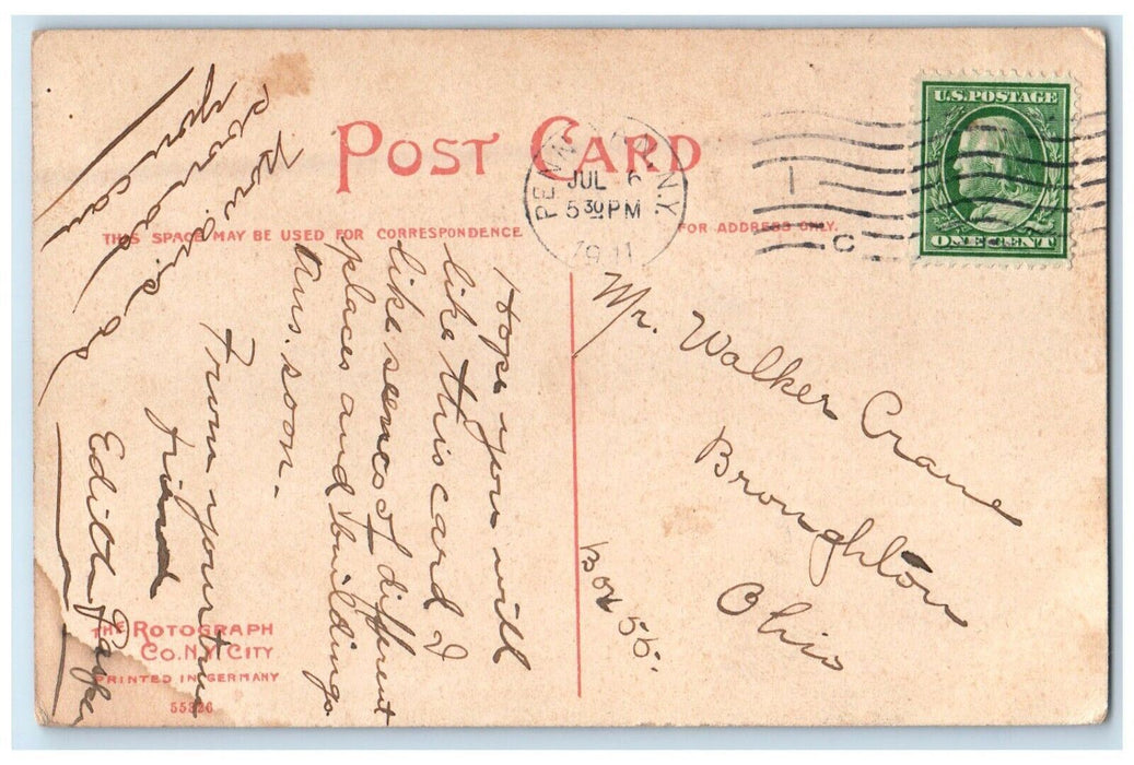 1911 Interior Firts M.E. Church Penn Yan New York NY Posted Antique Postcard
