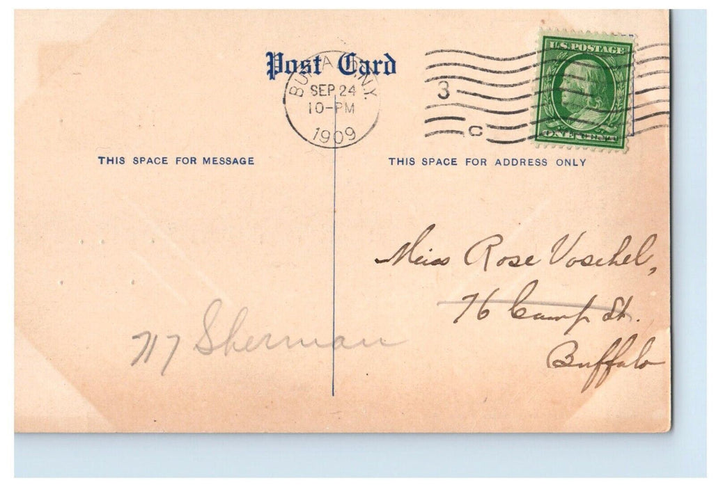 1909 Rally Day At Memorial Chapel Flags Buffalo New York NY Antique Postcard