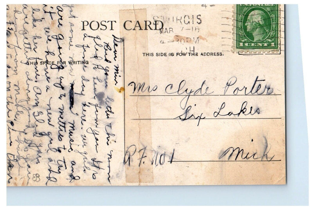 1916 Lake Shore Depot Train Railroad Sturgis Michigan MI Antique Postcard