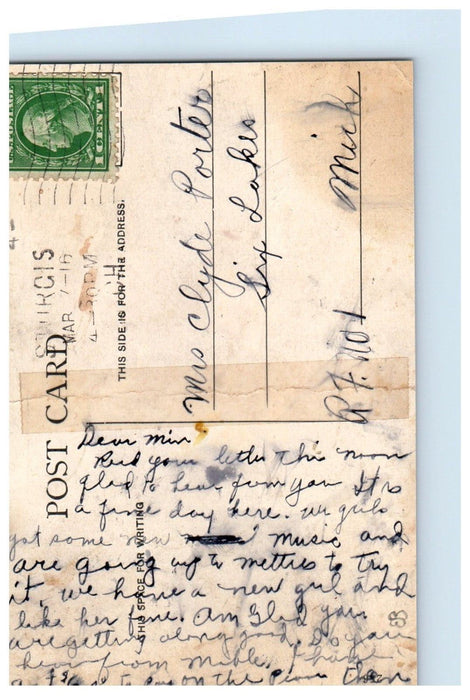 1916 Lake Shore Depot Train Railroad Sturgis Michigan MI Antique Postcard