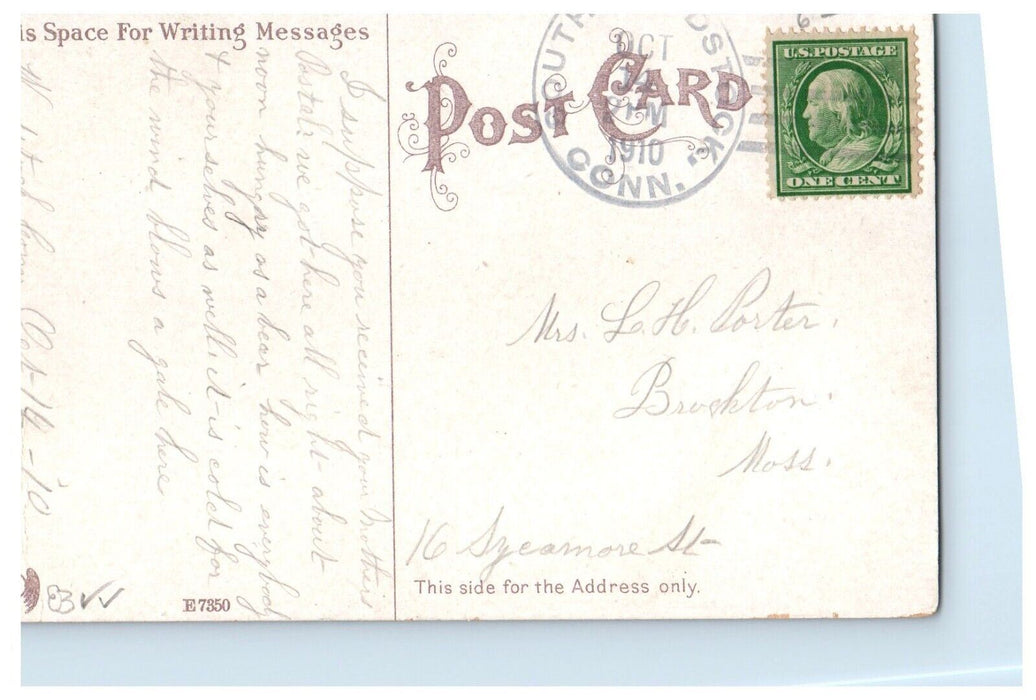 1910 Railroad Station Depot Putnam Connecticut CT Posted Antique Postcard