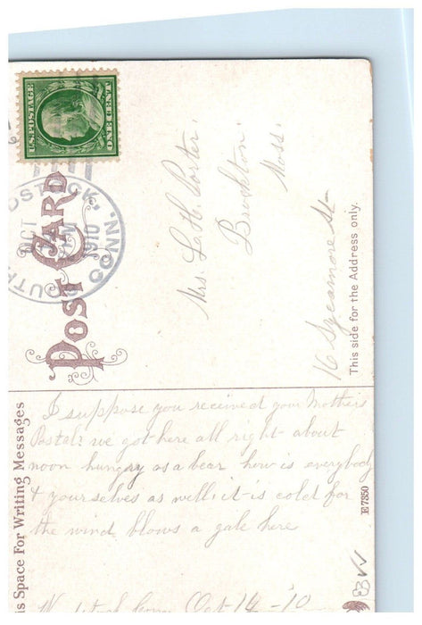 1910 Railroad Station Depot Putnam Connecticut CT Posted Antique Postcard