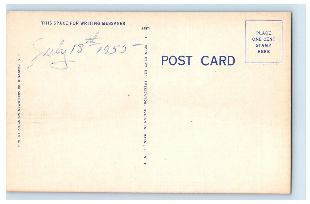 1955 Greetings From Napanoch New Hampshire NH, Road View Vintage Postcard