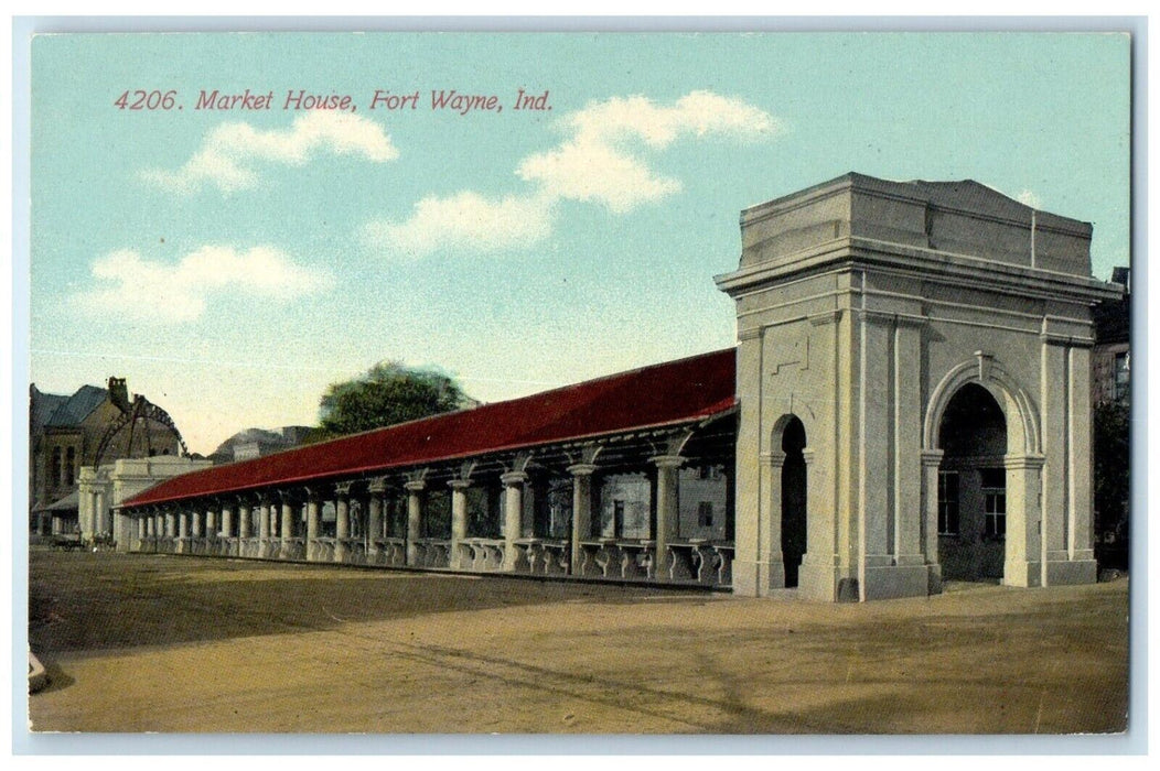 c1910's Market House Street View Fort Wayne Indiana IN Unposted Antique Postcard