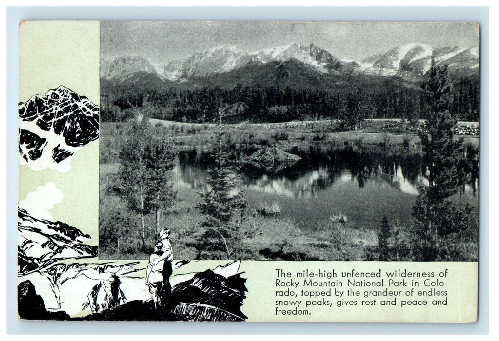View Of Grandeur Snowy Peaks Rocky Mountain National Park Colorado CO Postcard