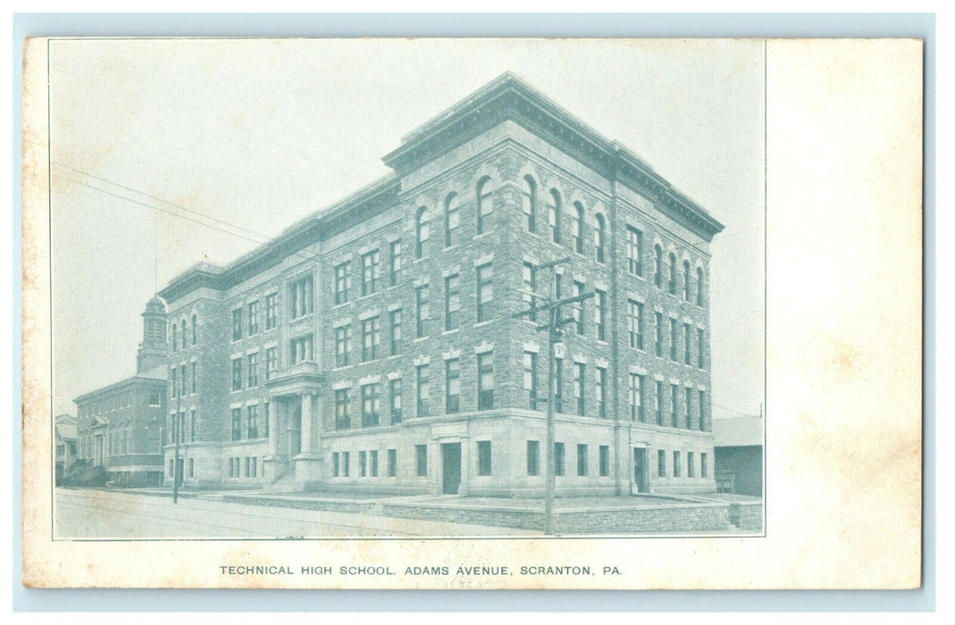 c1905 Technical High School Adams Avenue Scranton Pennsylvania PA Postcard