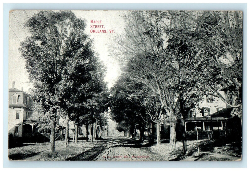 1909 Maple Street, Orleans, Vermont VT Antique Posted Postcard