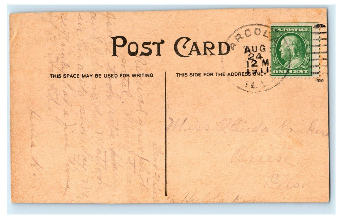 1911 Mattoon High School, Mattoon Illinois IL Antique Postcard