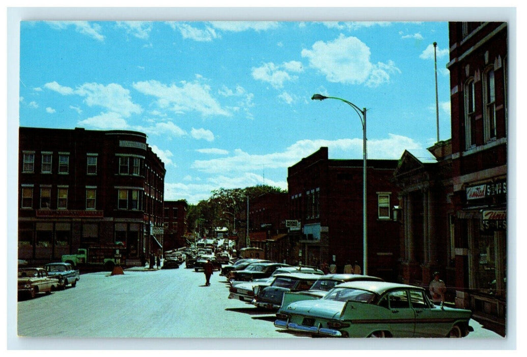 c1930's Shopping Center On Main Street Middlebury Vermont VT Vintage Postcard