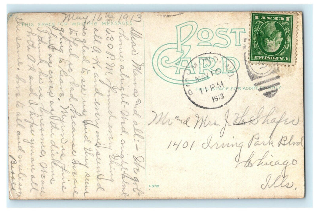 1913 Day Scene at Glen Miller, Richmond Indiana IN Antique Postcard