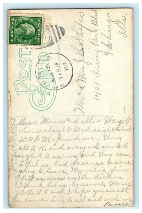 1913 Day Scene at Glen Miller, Richmond Indiana IN Antique Postcard