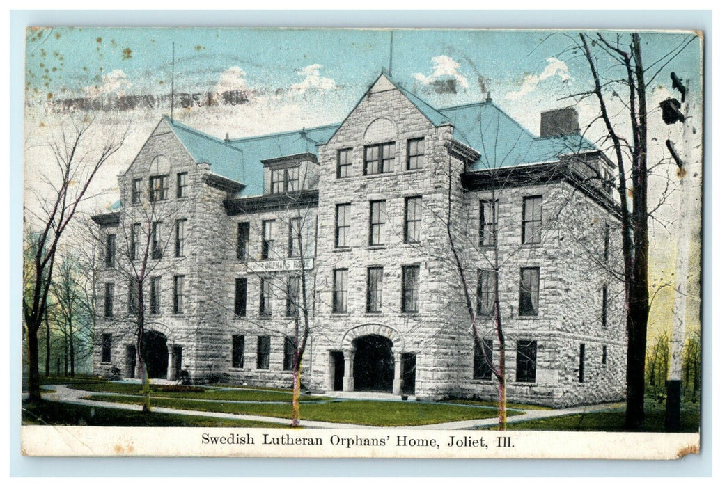 1911 Swedish Lutheran Orphans Home, Joliet Illinois IL Postcard