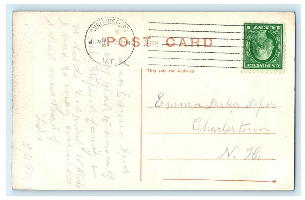 1916 Gilbert Hart Library, Wallingfort Vermont VT Antique Postcard