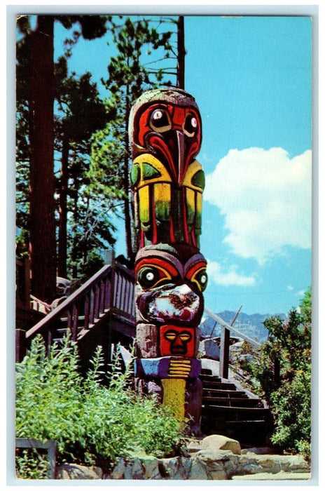 1961 Totem Pole At Inspiration Point Emerald Bay Lake Tahoe Vintage Postcard