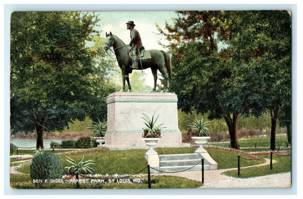 1908 Gen F. Sigel, Forest Park, St. Louis, Missouri MI Antique Postcard