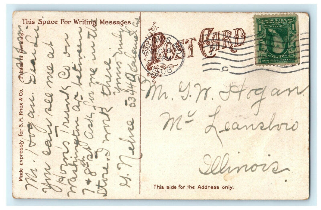 1908 Gen F. Sigel, Forest Park, St. Louis, Missouri MI Antique Postcard