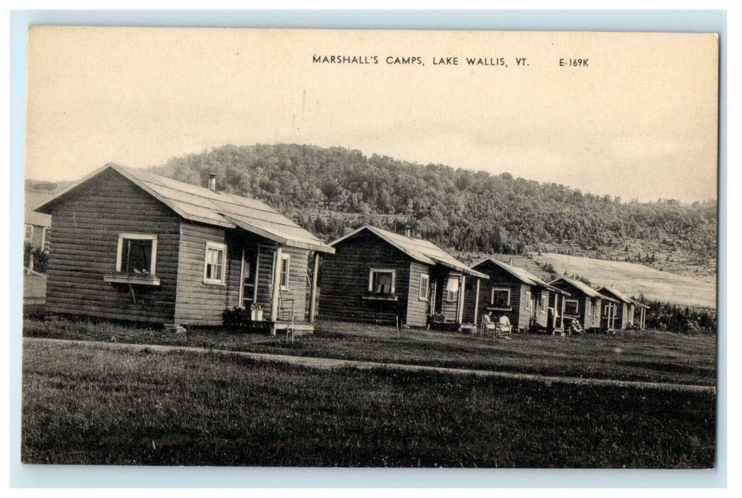 Marshall's Camps Cabins Canaan Lake Wallis Vermont VT Unposted Vintage Postcard