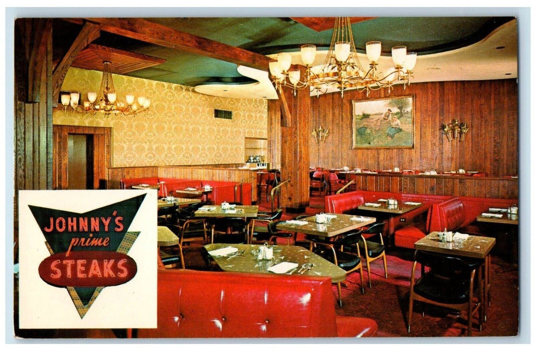 Johnny's Prime Steaks Restaurant Dining Room Chicago Illinois IL Postcard