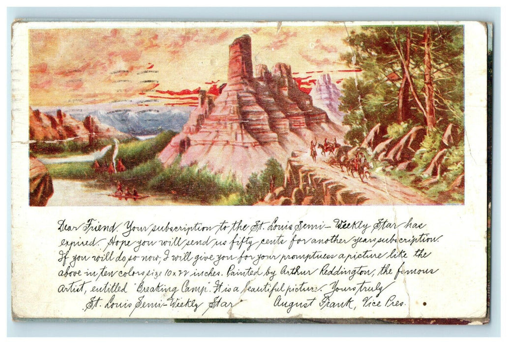 1910 St. Louis Semi-Weekly Star Newspaper Advertising Arthur Reddington Postcard