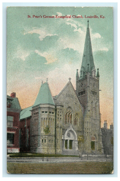 1913 St. Peter's German Evangelical Church, Louisville Kentucky KY Postcard