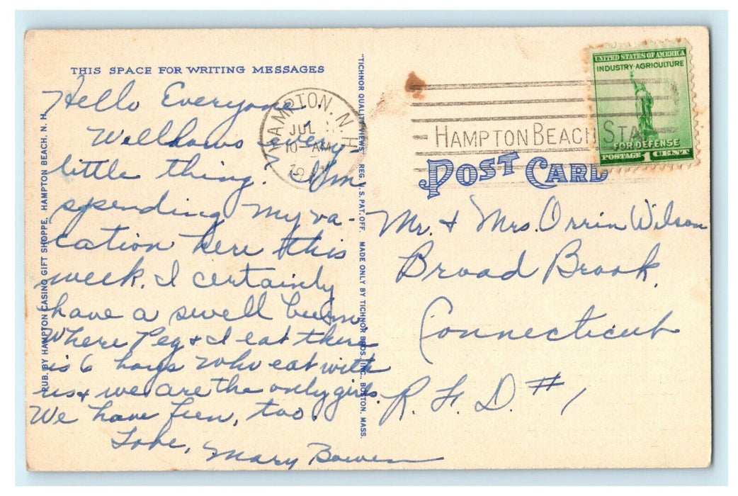 1911 Sail Boat Races, Hampton Beach, New Hampshire NH Antique Postcard