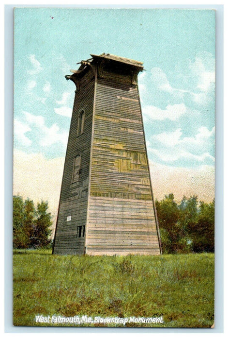 c1910 Blackstrap Monument View West Falmouth Maine ME Antique Postcard