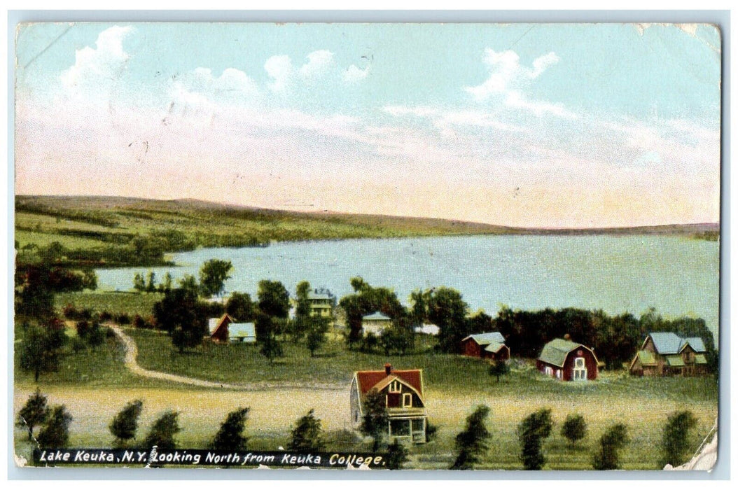 1911 Looking North From Keuka College Lake Keuka Dundee NY Antique Postcard
