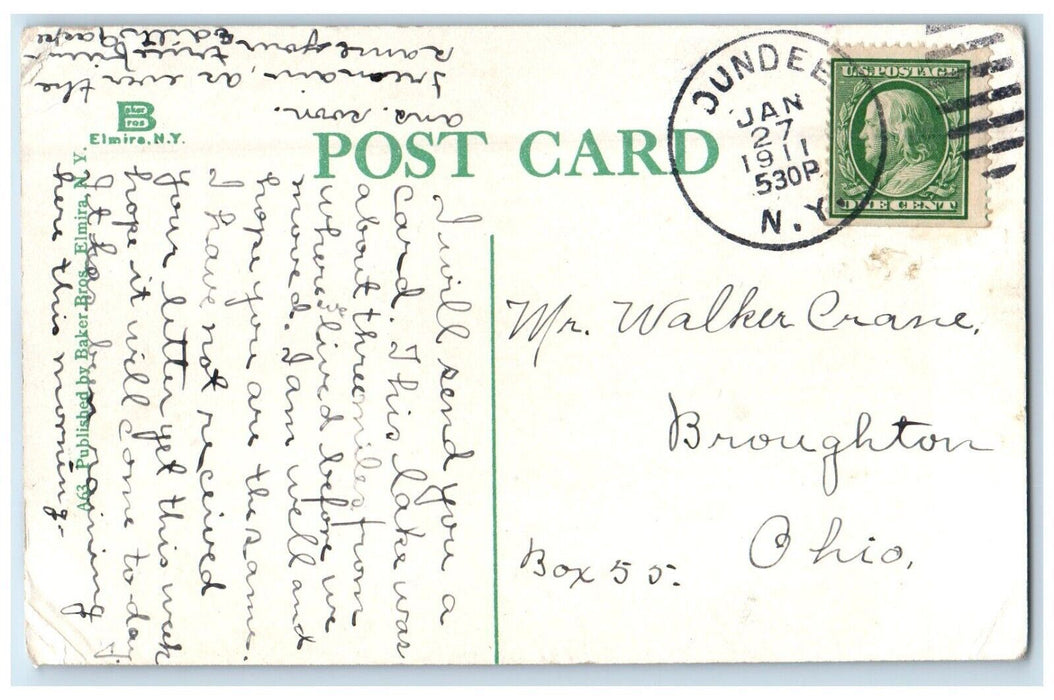 1911 Looking North From Keuka College Lake Keuka Dundee NY Antique Postcard